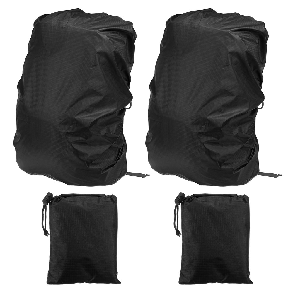 2 Pcs 50-70L Backpack Rain Covers with Drawstring Bag, XL, Black Checkered