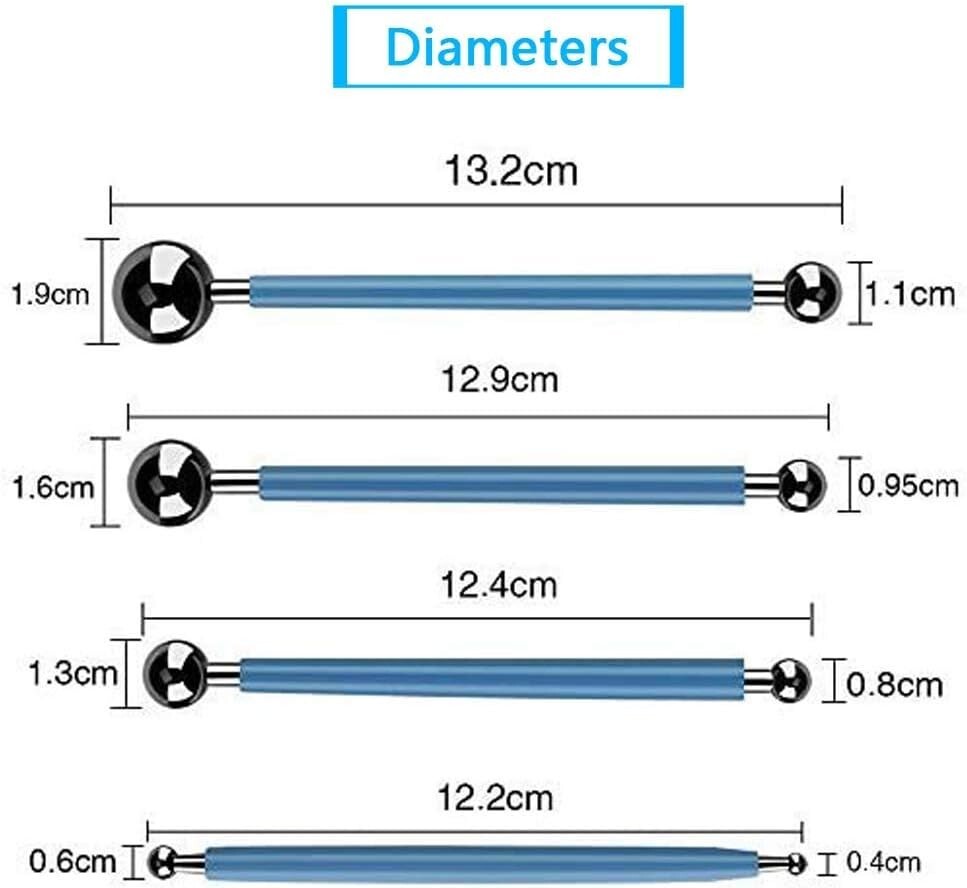 Versatile Dotting Tools Set with Multiple Ball End Diameters - 20 Ball Styluses