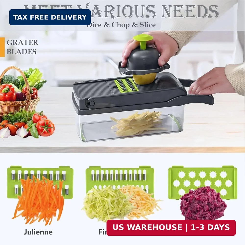 Vegetable Chopper Dicer with Container | Cheese Grater Mandoline Slicer Cabbage