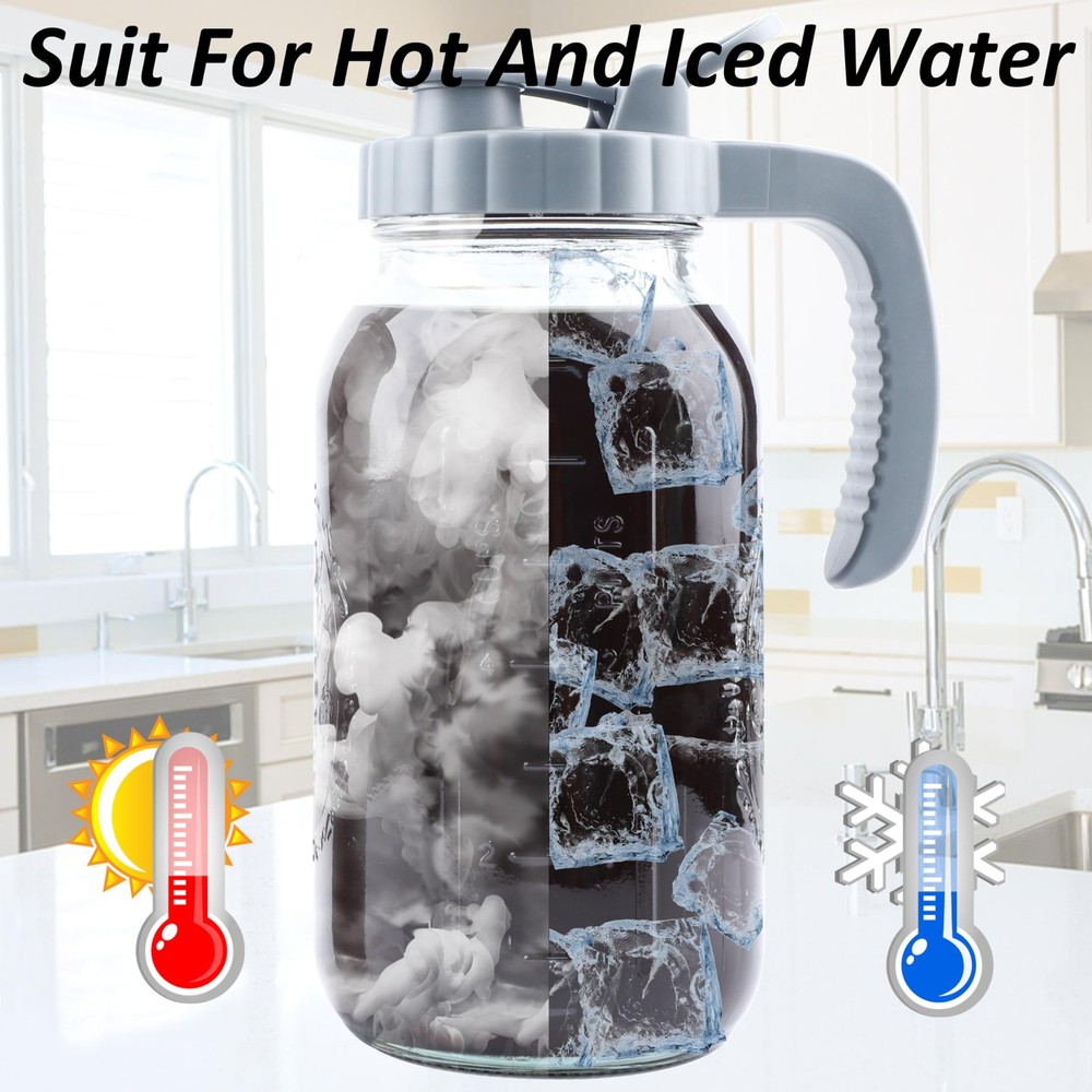 Cold Brew Coffee Maker 64 OZ Mason Jar Cold Brew Pitcher With Infuser 2 Quart...