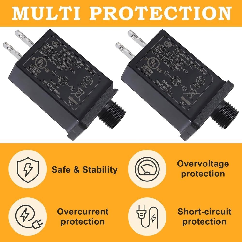 [2Pack] Replacement Yard Inflatable Adapter 12V 1.25A, Transformer US Plug...