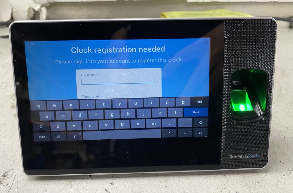 TimeWorks Touch Clock Biometric Fingerprint Android Timeclock