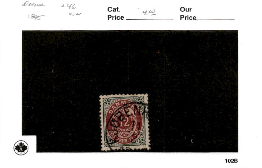 Denmark, Postage Stamp, #46 Used, 1895 (AB)