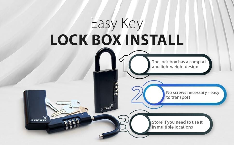 Multi-Key Capacity Portable Lockbox with Resettable Combination - 10,000 Codes