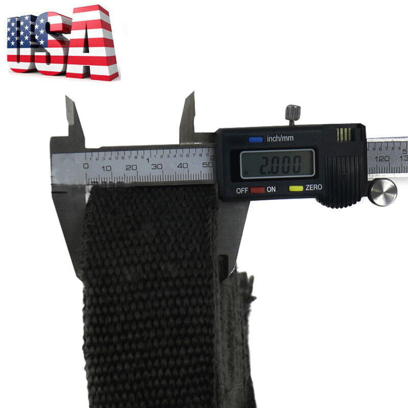 2 Roll x 2" 50FT Black Exhaust Wrap Header Manifold Fiberglass Heat Wrap Tape