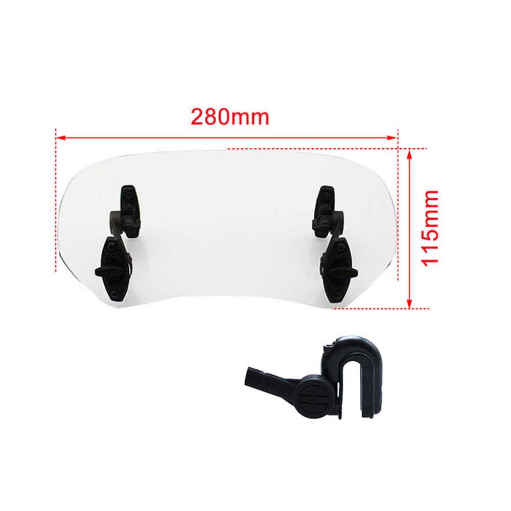 Motorcycle Adjustable Clip-on Windscreen Extender Windshield Extension Universal