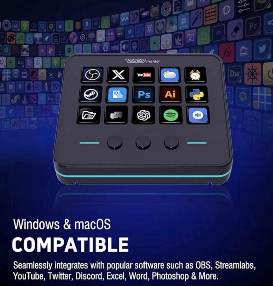 Stream dockStream Dock Streaming Console & Hub customizable LCD Macro keys Conte