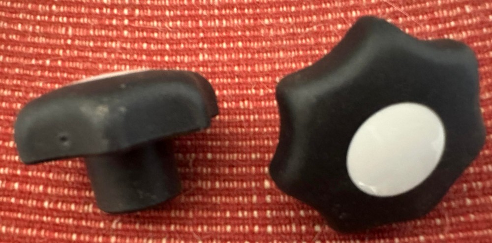 Knobs Black KIPP Hand Knob (Pair) White Center 5/16-18 thread-Open Box