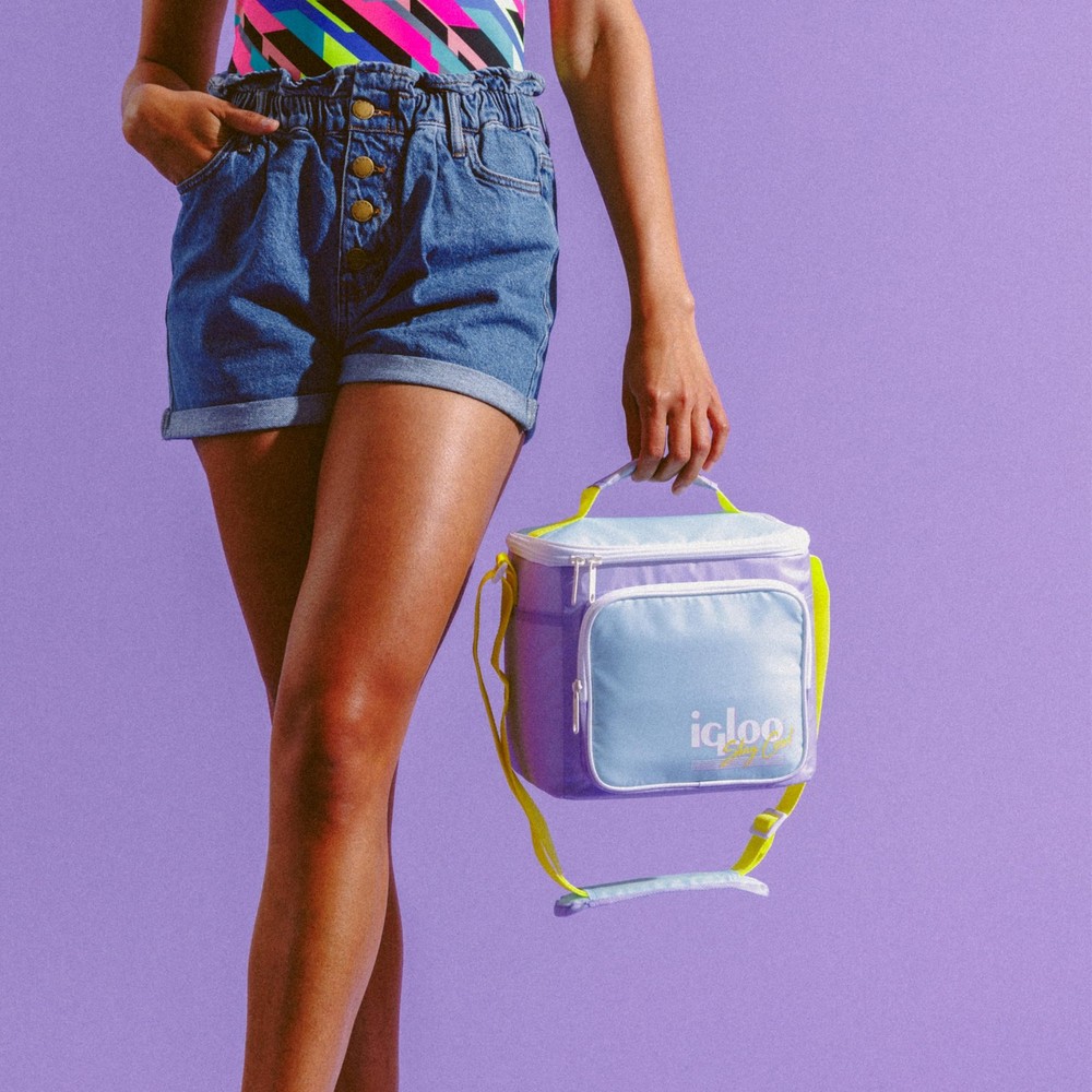 Lilac Breeze Retro Square Lunch Bag