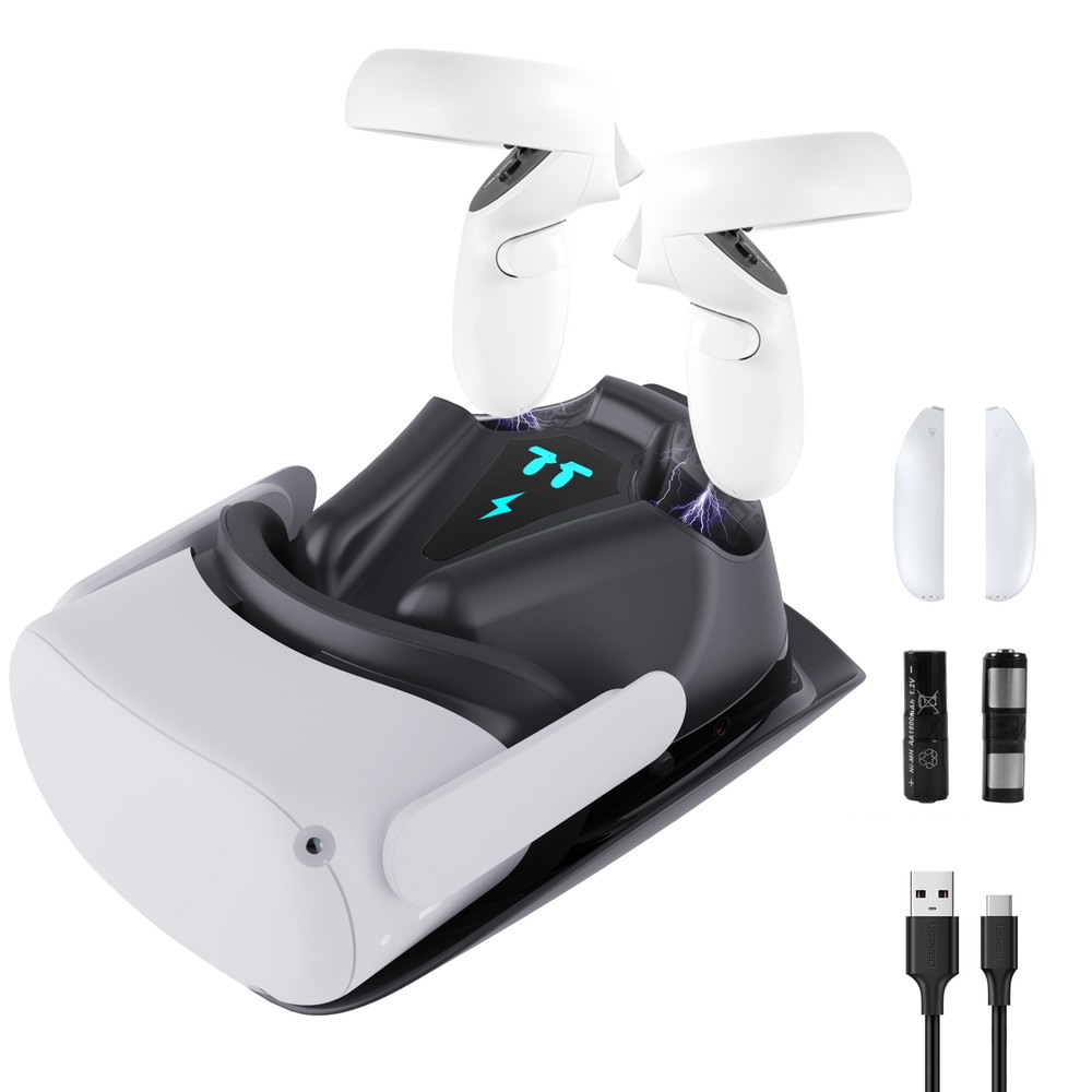 VR Charging Stand &Dock for Oculus Quest 2 with Rechargeable Battery