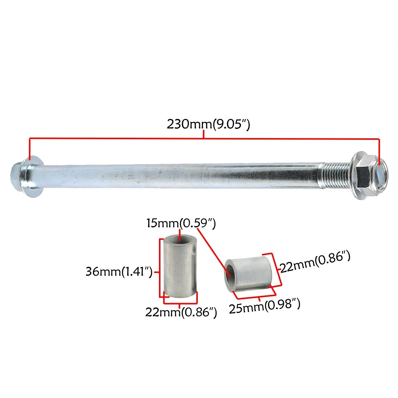 Rear Wheel Rim Axle Bolt for 125cc 140cc 150cc 200cc Dirt Pit Bike 15mm 230mm
