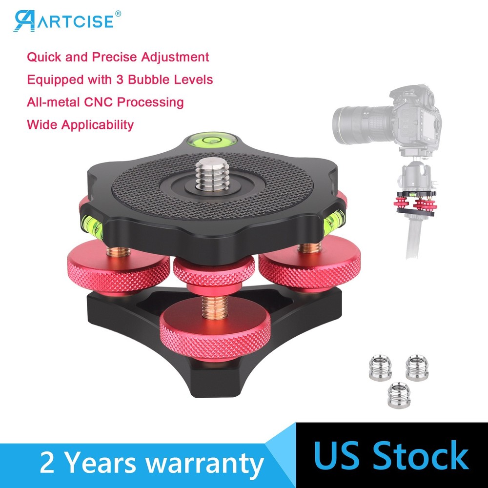 CNC Tripod Leveling Base 68MM Camera Tripod Head Leveler Panoramic Tripod Head