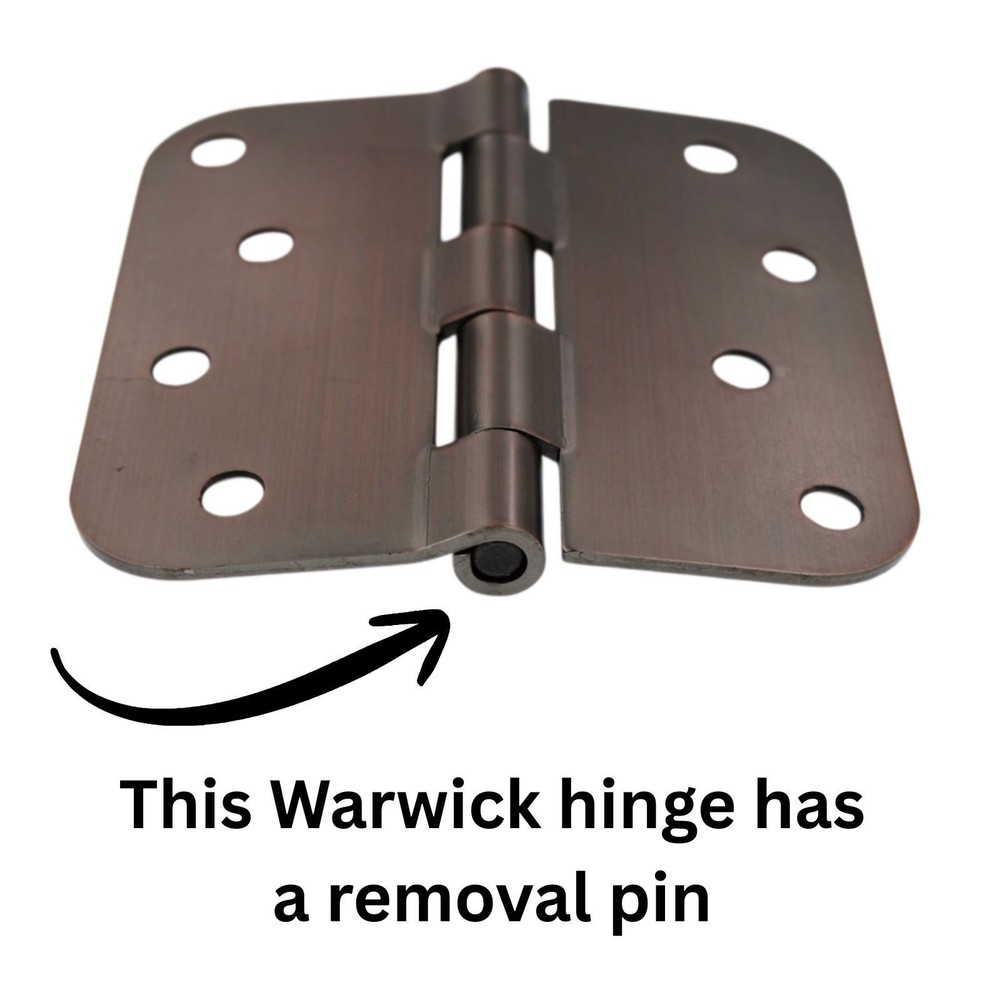 Warwick 15 Pack 4" Door Hinges 5/8" Radius Corner Bronze DA3014BZ