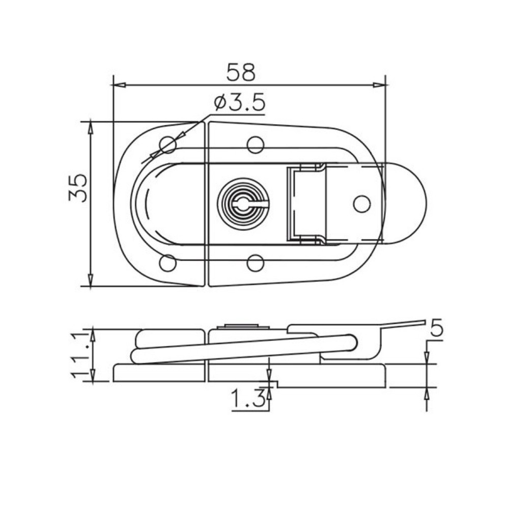 Guitar Case Drawbolt - Chrome Plated - GCDC