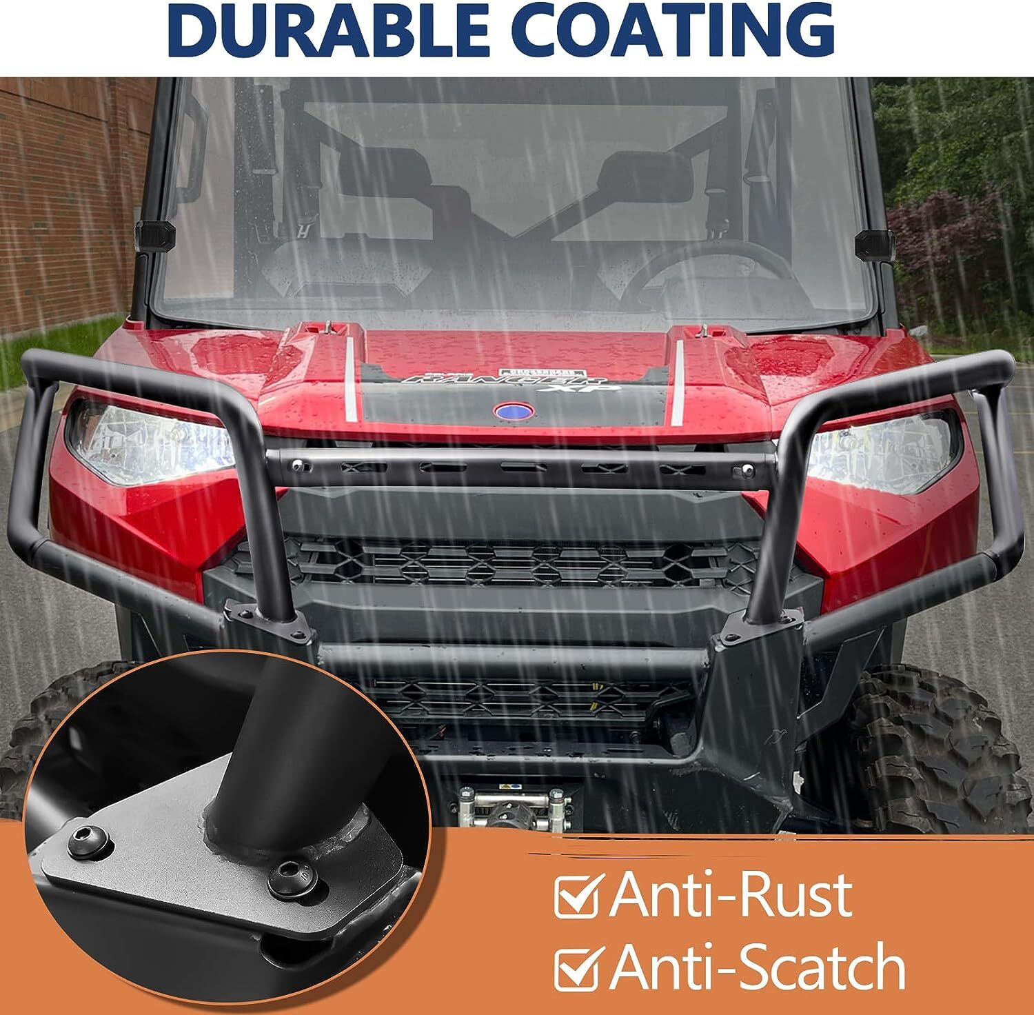 Heavy Duty Front Bumper Steel Brushguard 2882531 For Ranger 1000 XP 2018-2023