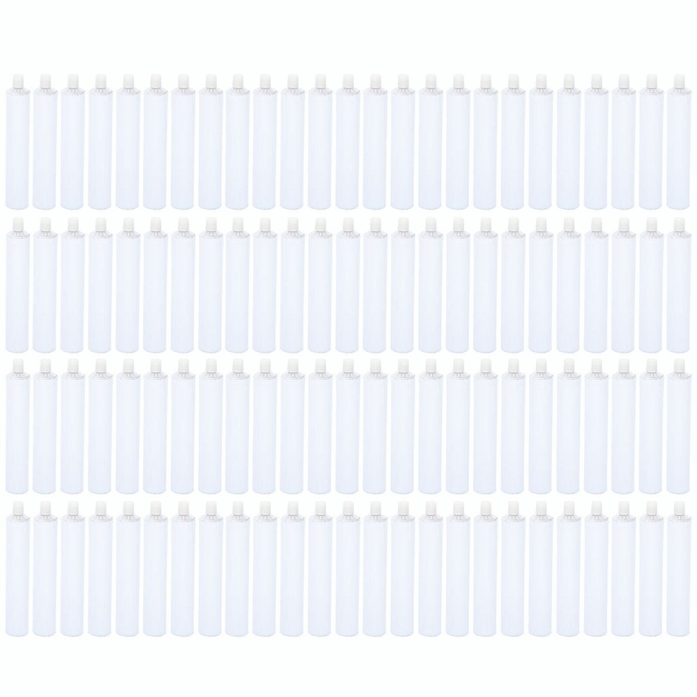 100pcs Portable 100ml Aluminum Empty Toothpaste Tubes With Needle Cap White