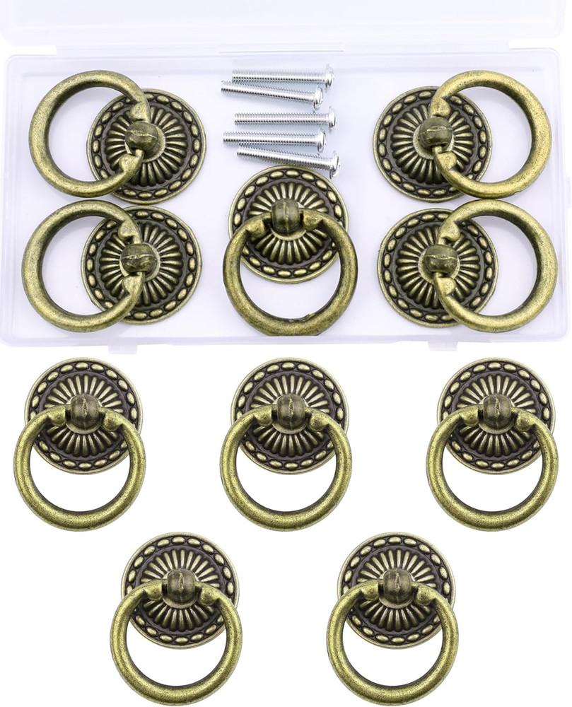 Vintage Antique Bronze Cabinet Knobs Pulls for Dresser Drawer (5 PCS)