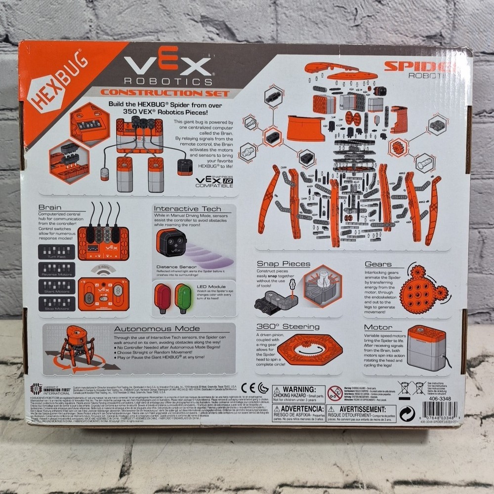 Hexbug Vex Robotics Spider Robotic Kit Remote Control Construction Set NEW
