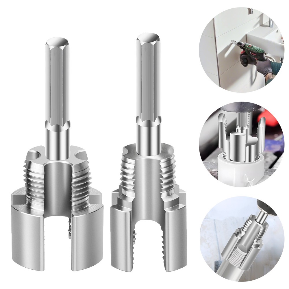 2x Integrated Internal & External Pipe Threading Tool For 1/2'' 3/4'' Water Pipe