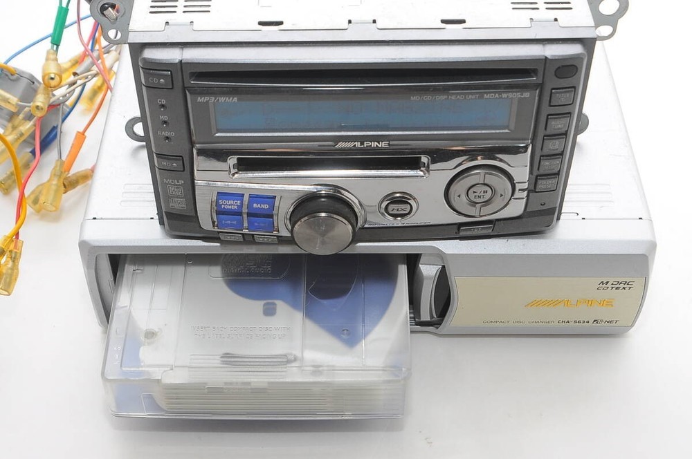 ALPINE MDA-W905JB CD MD Player & CHA-S634 CD Changer Bundle Tested Working