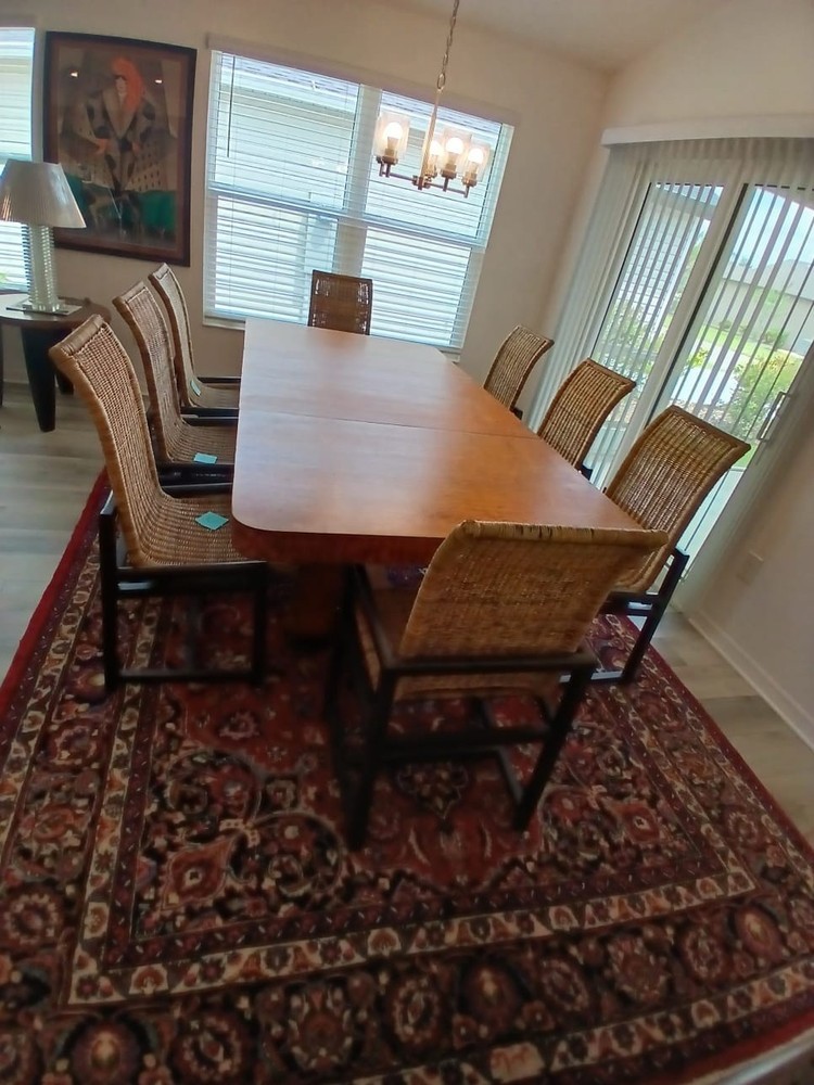 Art Deco Dining Table, Flamed Oak, High Quality
