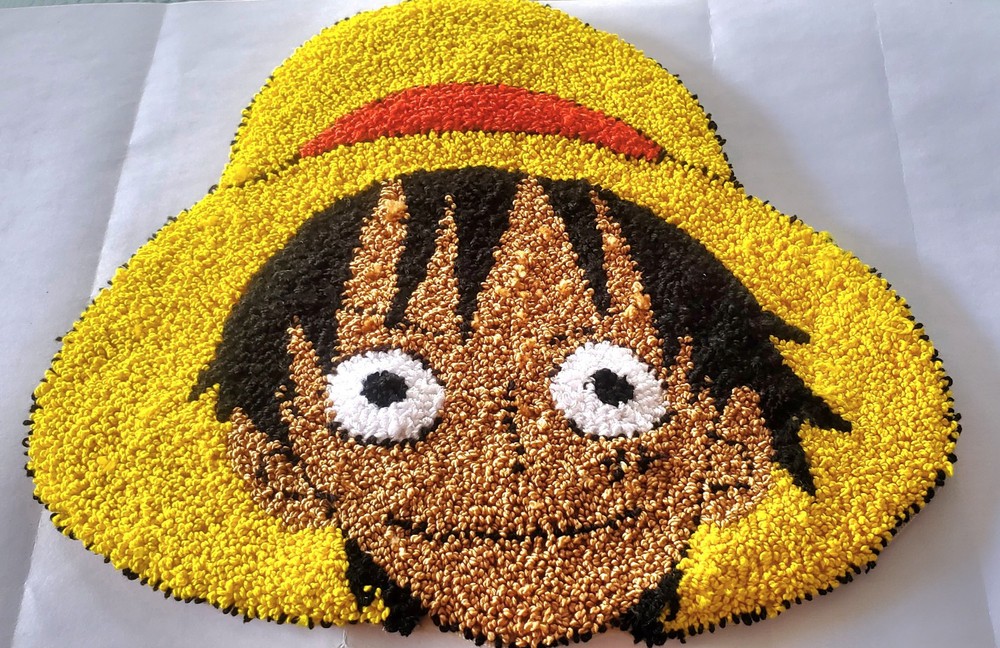 Handmade Luffy Punch Needle Wall Hanging, Coaster