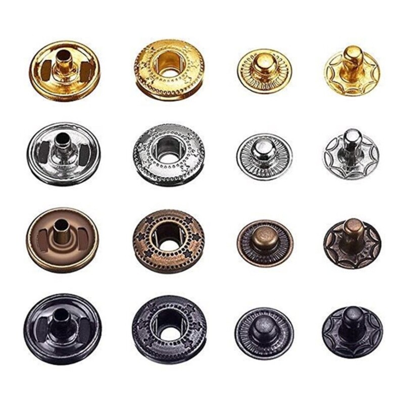 120 Sets 12.5mm Fasteners Metal Snaps Button and Install Tools Set