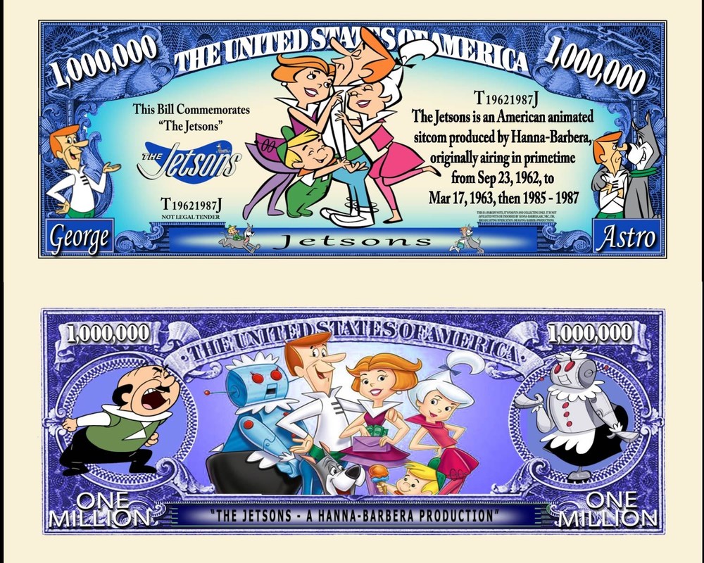 OUR JETSONS CARTOON DOLLAR BILL