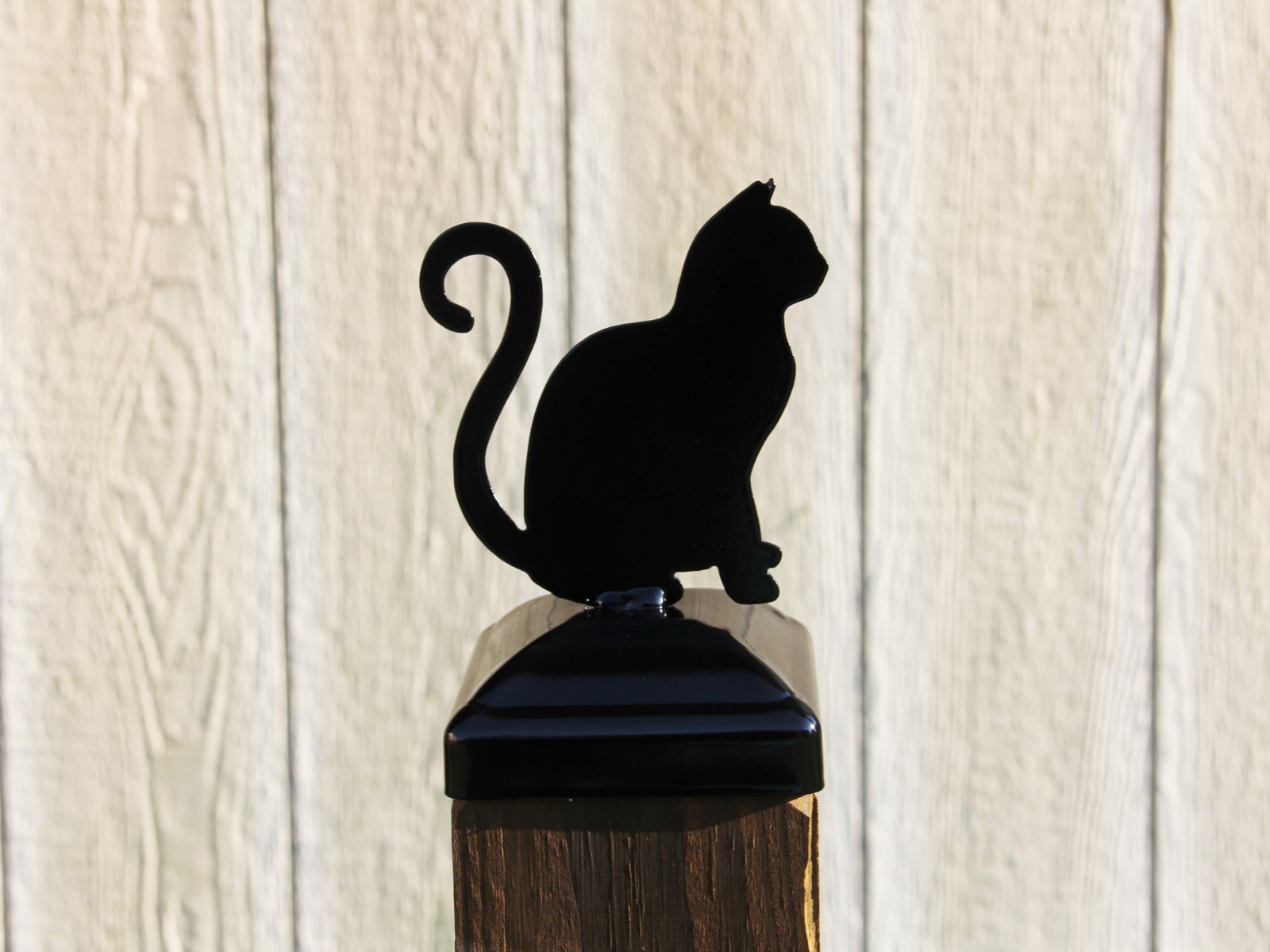 Cat Post Cap for 4x4 Wood Post, Cat Lover Decor Fence Post Cap, Feline Finial