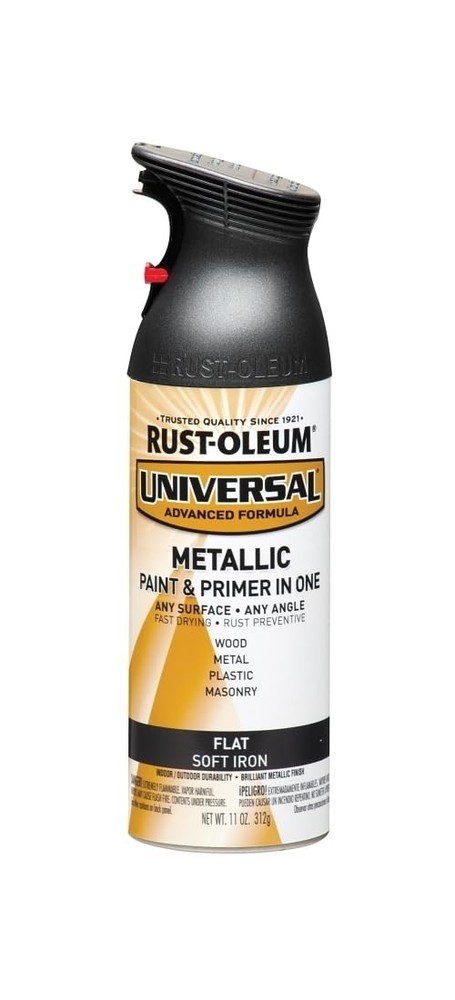 Rust Oleum Universal All Surface Paint 11 Ounce Flat Soft Iron Fast Drying