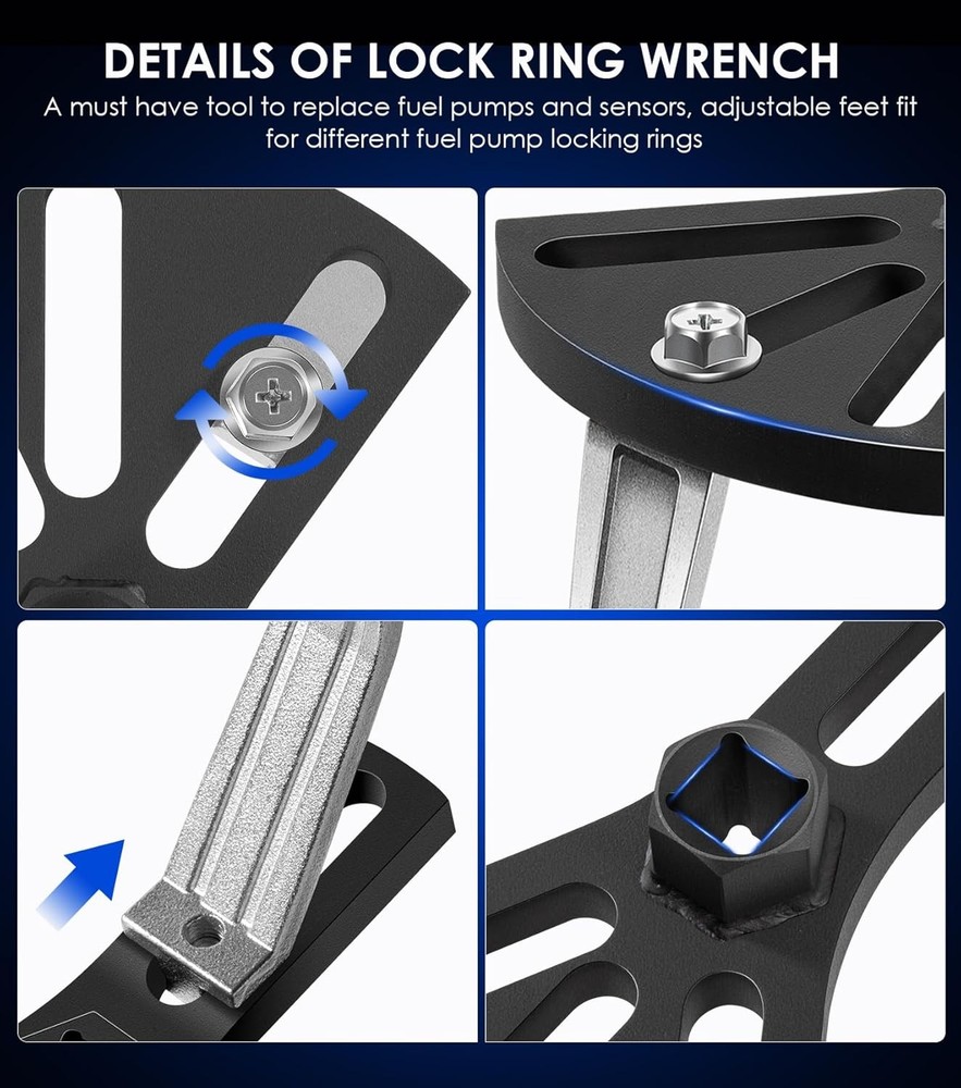Adjustable Fuel Tank Lock Ring Tool Kit Universal Fuel Pump Ring Removal Tool