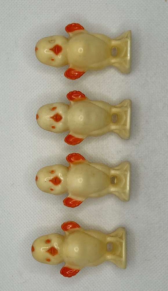VTG 1950S KNICKERBOCKER 2” PLASTICS YELLOW MINI EASTER CHICK 4 Sold Separately