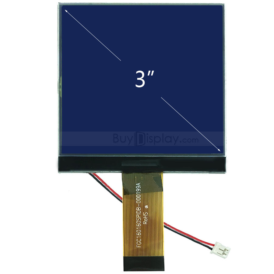 3"Blue 160x160 COG Graphic LCD Module Display,UC1698 Controller w/Tutorial