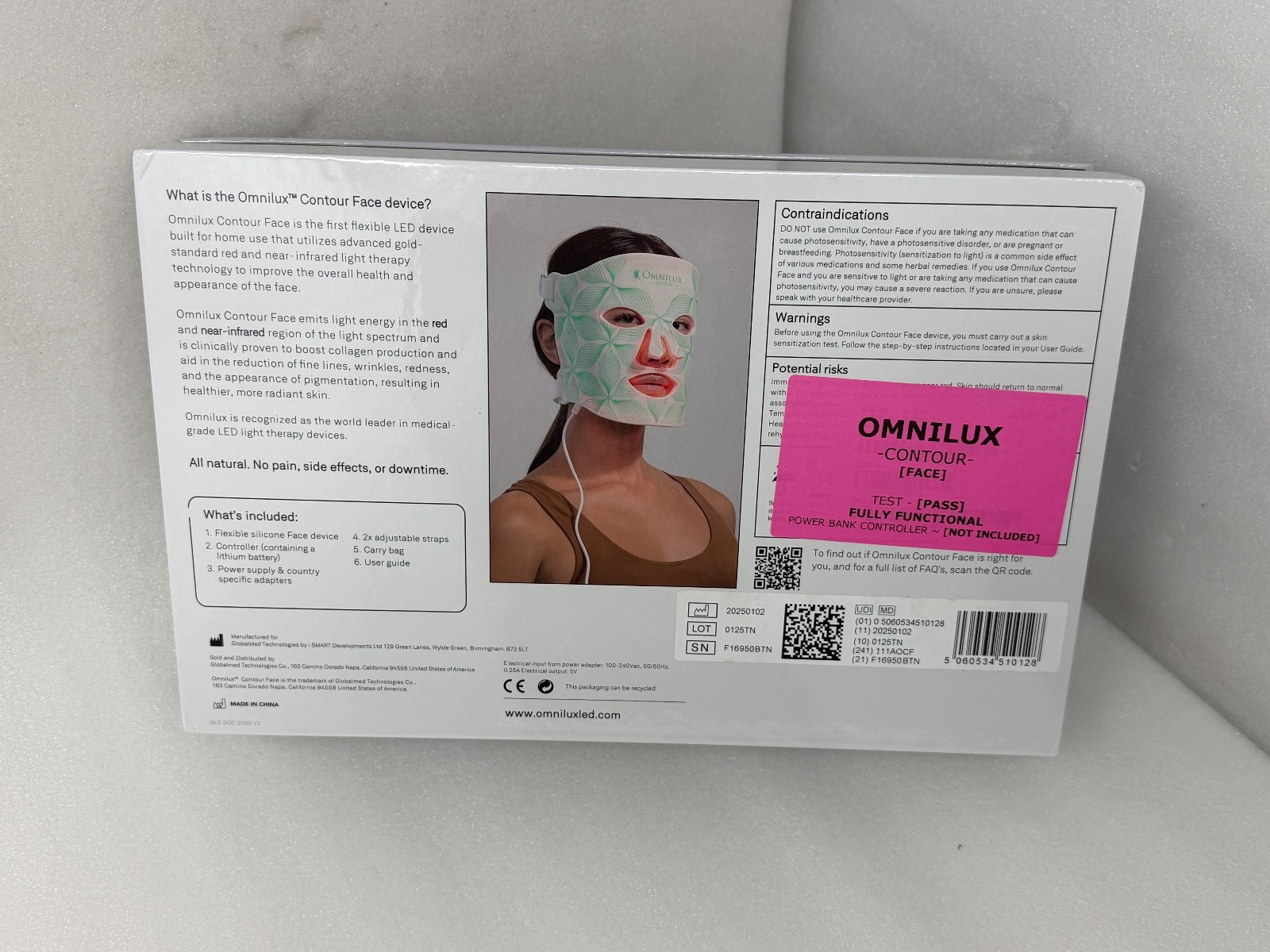 OMNILUX CONTOUR WOMEN FACE ANTI-AGING LED LIGHT THERAPY MASK - [FULL KIT / READ]