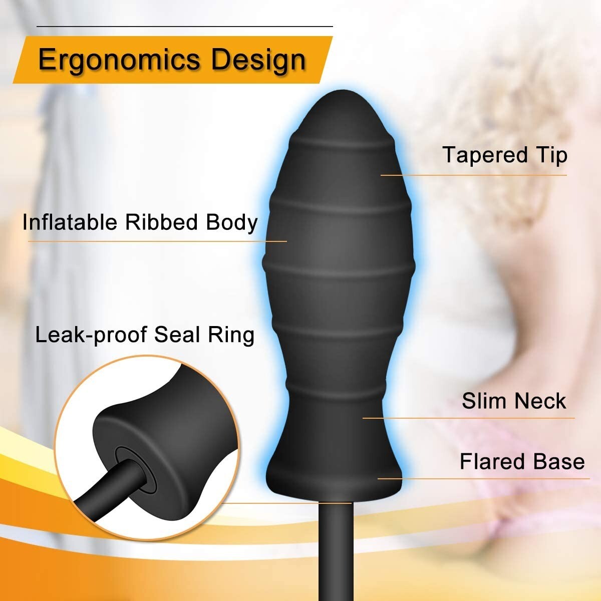 Inflatable Expandable Anal Balloon Butt Plug Dildo With Hand Pump