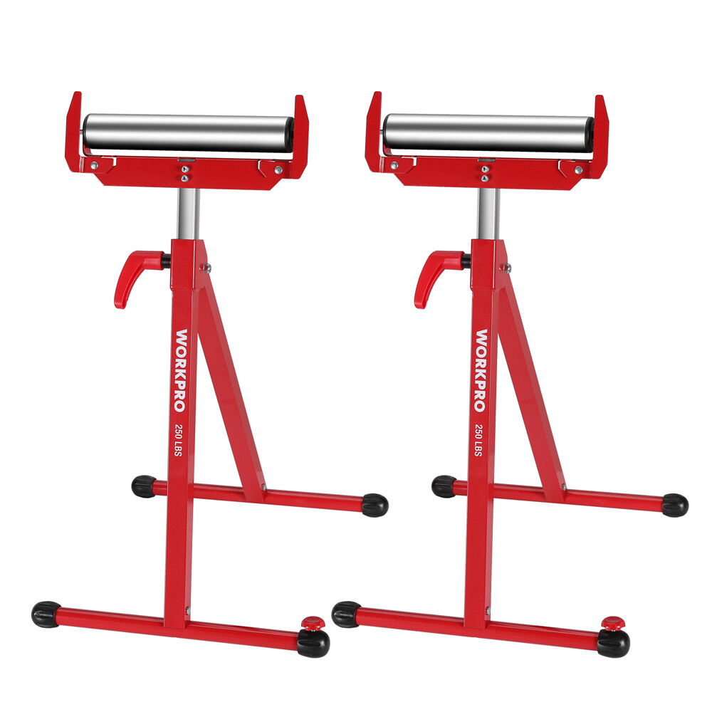 WORKPRO 2-Pack Folding Roller Stand Height Adjustable Heavy Duty 250LBS Load MAX