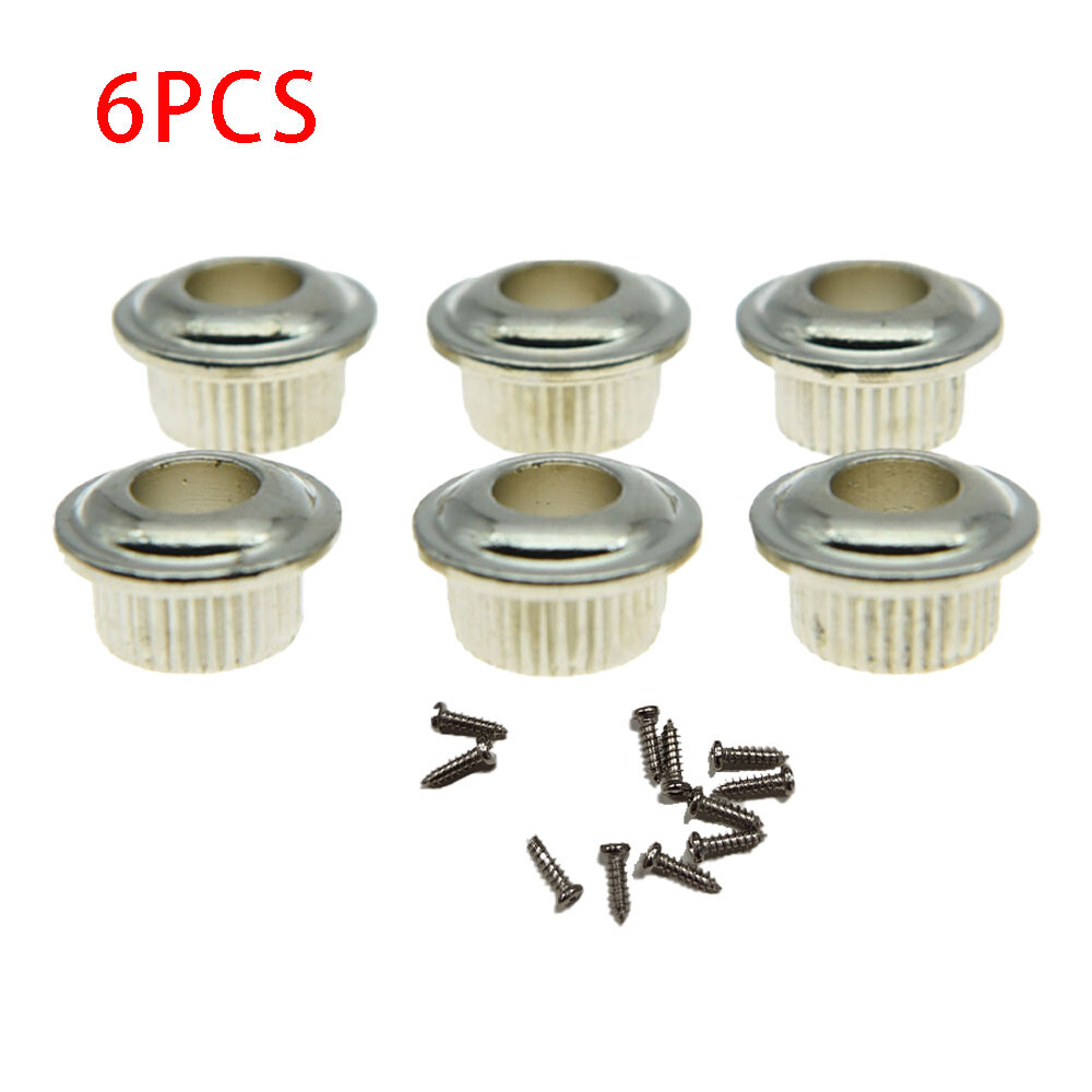 6X Electroplated Plastic Guitar Tuning Key Conversion Bushings Adapter Ferrules
