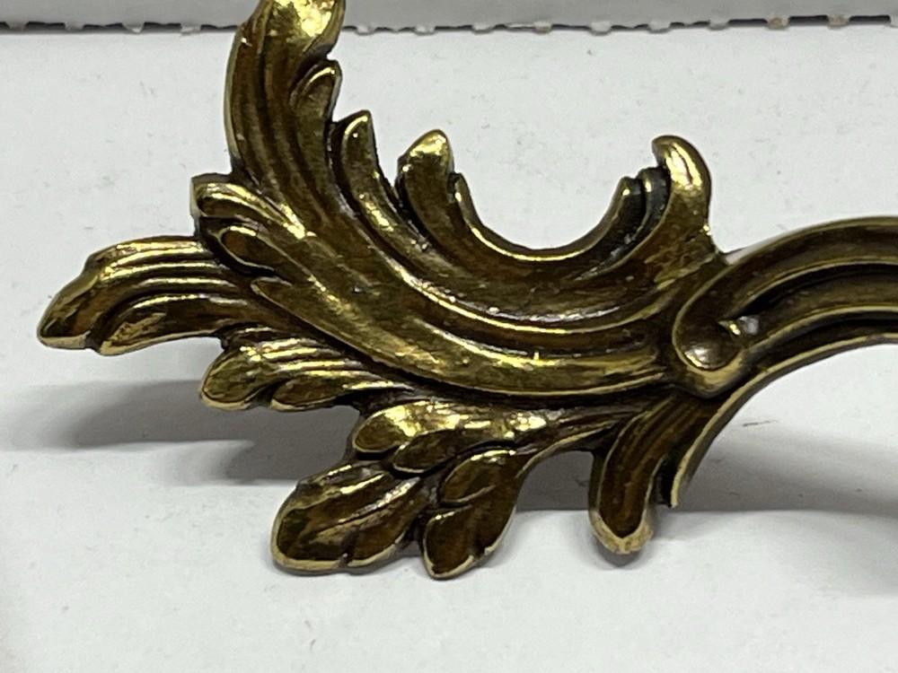 Vintage NOS KBC #K854 Decorative Brass Plated Fixed Drawer Pull