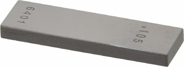 0.105" Rectangular Steel Gage Block Accuracy Grade 0, Includes NIST Traceabil...