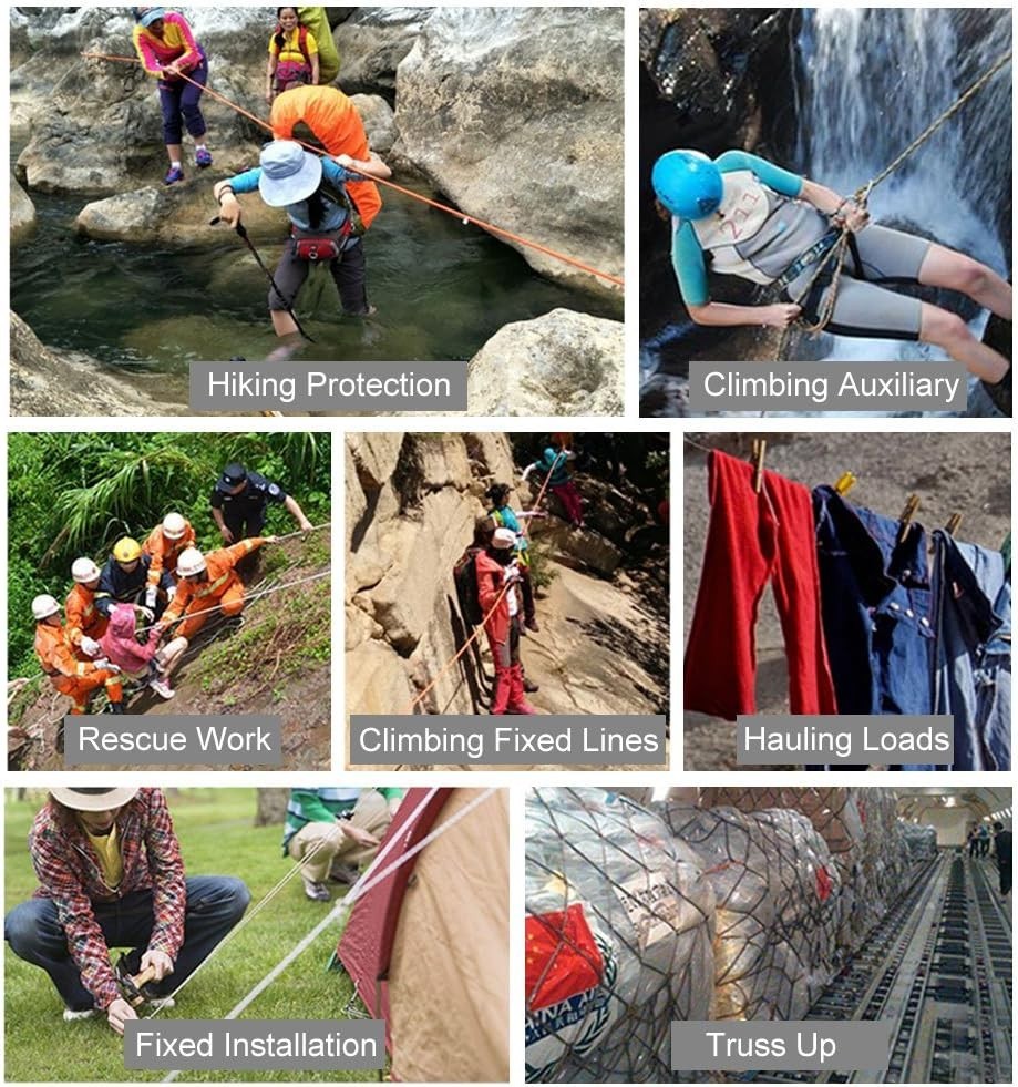 Durable 32ft Polyester Climbing Rope - Low Sliding Rate, High Strength 3300lbs