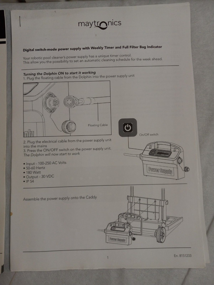 MAYTRONICS MCC5 Robot Pool Cleaner USER & SAFETY INSTRUCTIONS