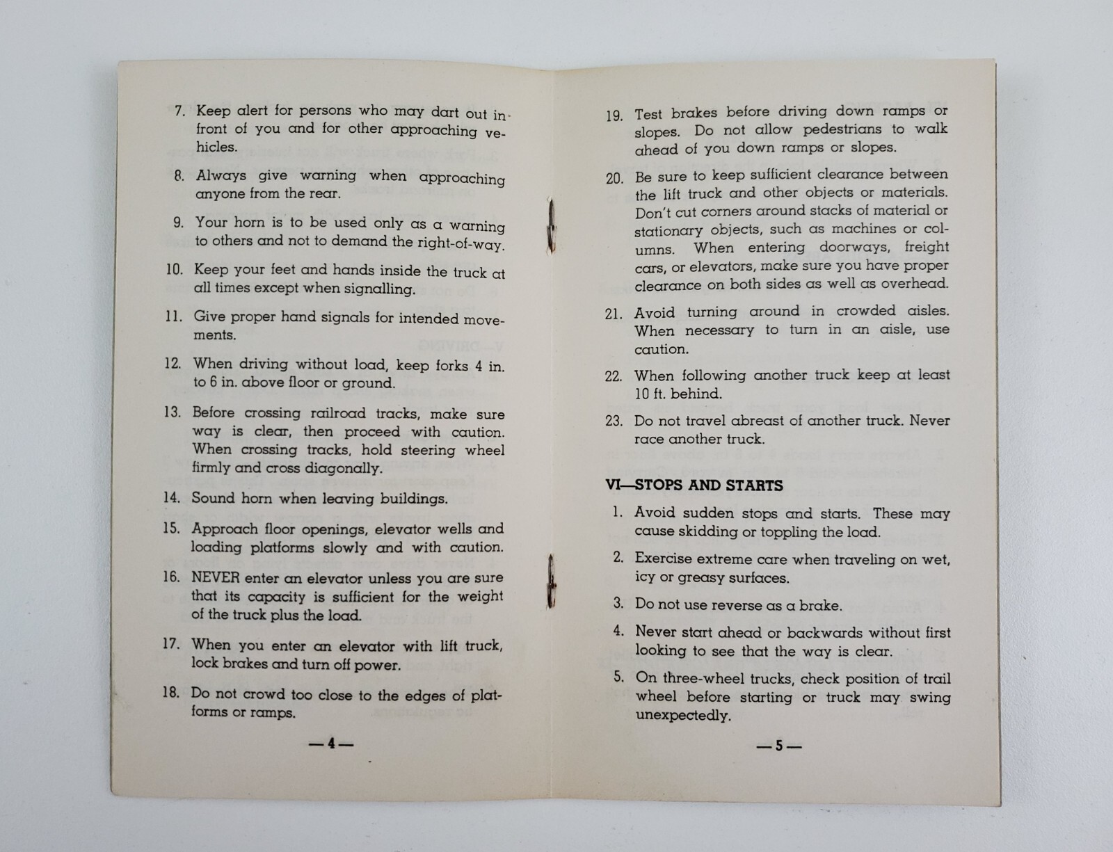 1950 Esso Standard Oil Safe Practices Lift Trucks Safety Booklet Vintage