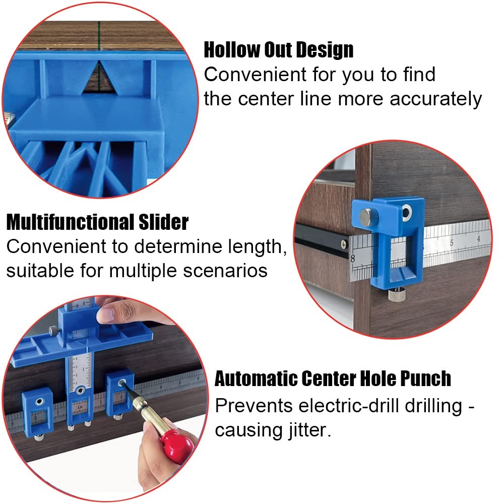 Cabinet Hardware Doweling Jig, Adjustable Cabinet Handles Install Template Tool,