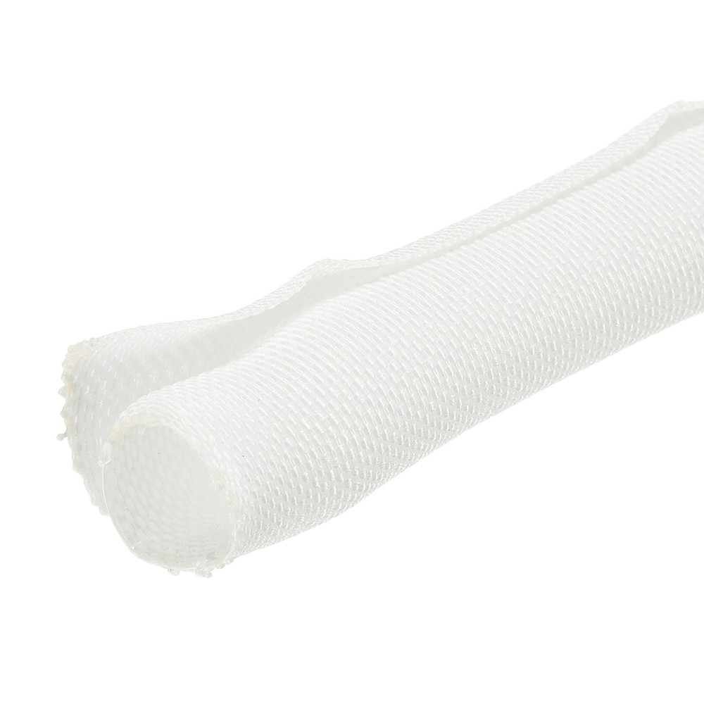 Wire Split Braided Cable Management Sleeve, White (5/8" - 49 Feet)