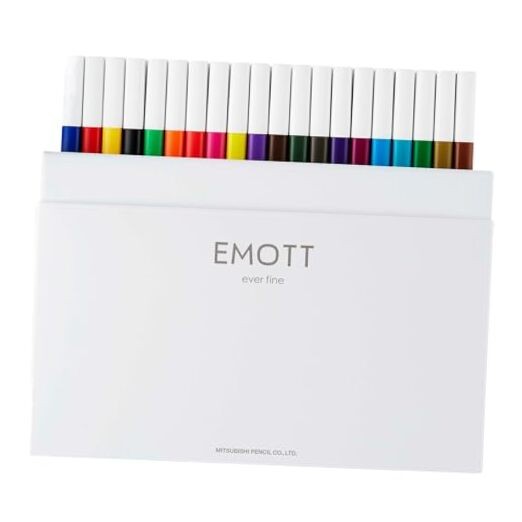 Emott Fineliner Pen Set #1, 40-Colors, Assorted Solid Minimalist