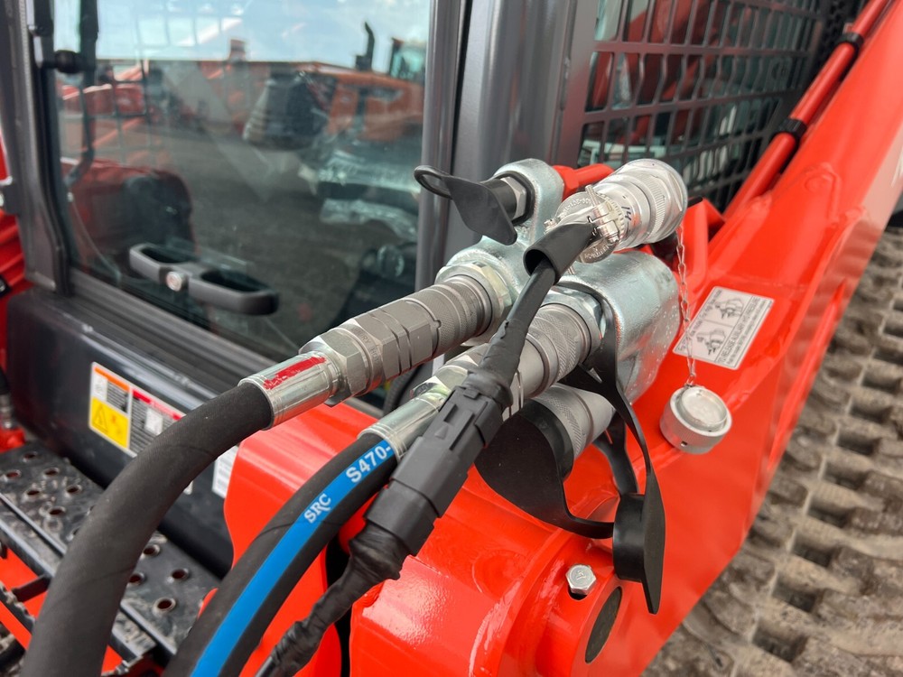 2025 84" Hydraulic Angle Broom Skid Steer Attachment. Regular Flow Hydraulics.