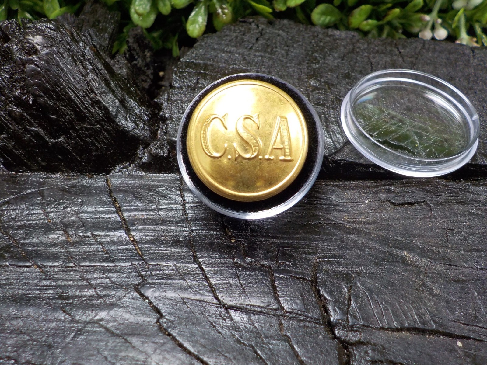 Confederate States of America Coat Button Loaded with Gold Free Button Case