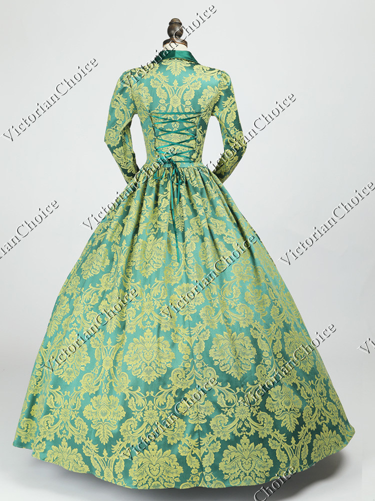 Renaissance Faire Colonial Queen Princess Brocade Gown Fantasy Dress Theater 162