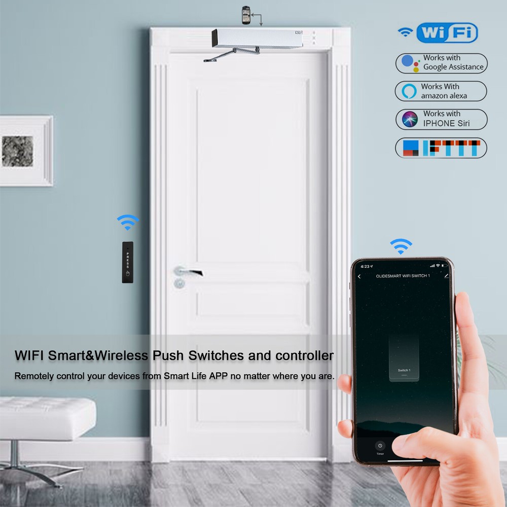 WIFI SMART WIRELESS AUTOMATIC DOOR SYSTEM WITH PUSH SWITCHES