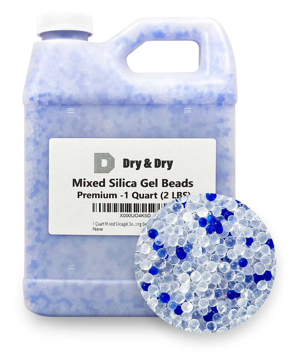 1 Quart(2 LBS) Mixed Silica Gel Beads - Reusable Color Changing Air Drying
